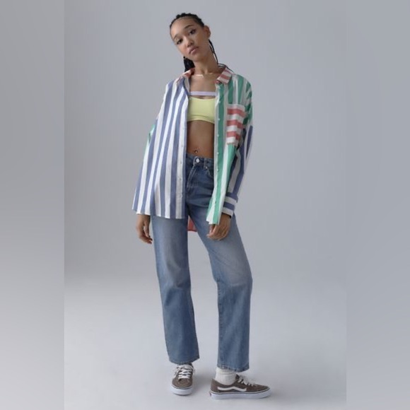 NWT | BDG Frankie Spliced Oversized Shirt - Picture 6 of 16